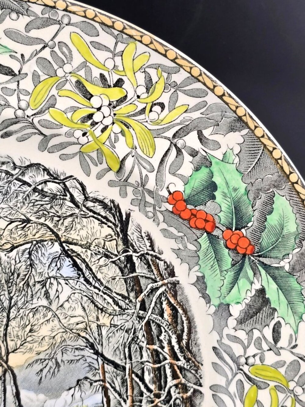 Adams China Winter Pastime 10.5" Dinner Plate Winter Scenes B. Altman England - Picture 4 of 11